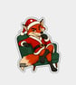 Unique Funny Christmas Gift Tags For Adults, 6pk - Cute Armchair Fox