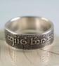 Elvish Silver Ring Band - The Road Goes Ever On - Elven Fantasy Script - Image 1