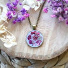 Resin and Abalone Shell Pendant in Antique Bronze