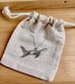 Handmade Recycled Pewter Otter Necklace: Swimming River Animal, Otter Sculpture  - Image 4