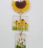Fused Glass Sunflower Suncatcher: Handmade Garden & Patio Decor - Image 1