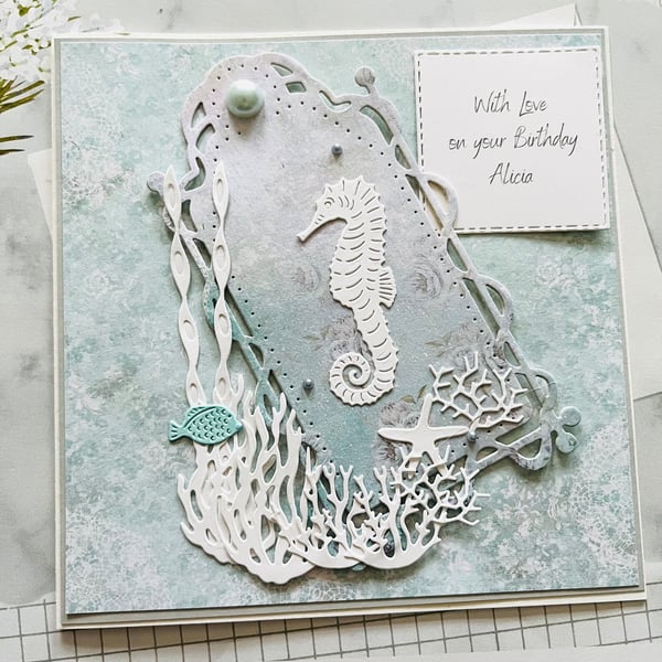 Personalised Daughter Seahorse Birthday Card