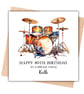 Drum Kit Happy Birthday Card