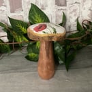 Mushroom wooden ornament. Decoupaged. Poppy.