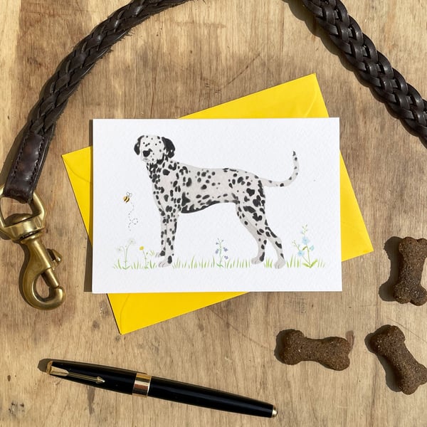 Dotty The Dalmatian Illustrated Blank Greeting Card