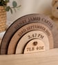 Personalised Rainbow Birth Sign Nursery Wooden Gift 