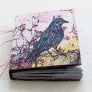 Wood Crow, handmade journal