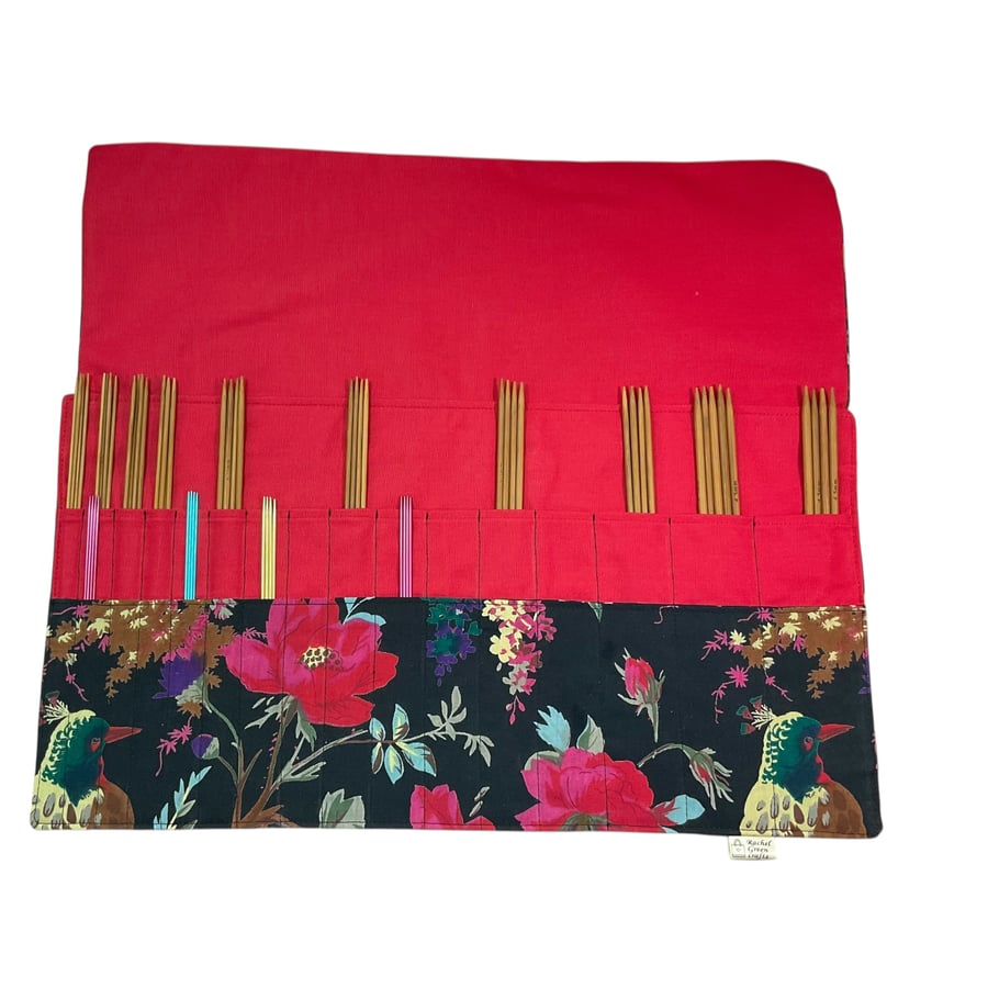 Double pointed case, floral DPN Case, knitting needle case, crochet hook case, 