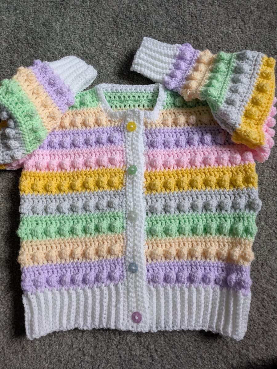 Unicorn colours cardigan for ages 2.5 to 3 years old child 