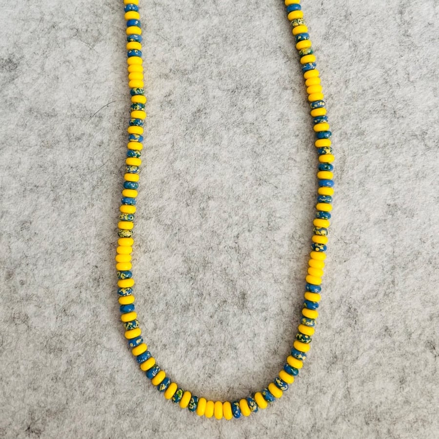 Yellow and beaded necklace