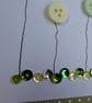 Pack of 3 Mini Blank Cards - Green Button Flowers and Sequins - Image 9