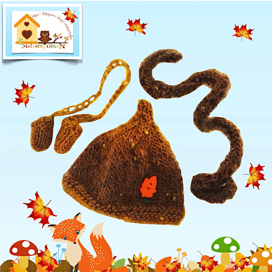 Shades of Autumn Hat, Scarf and Mittens Set