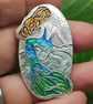 Fine silver and enamel mermaid pendant  - Image 4