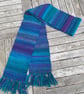 Handspun and woven purple and turquoise gradient scarf - Image 4