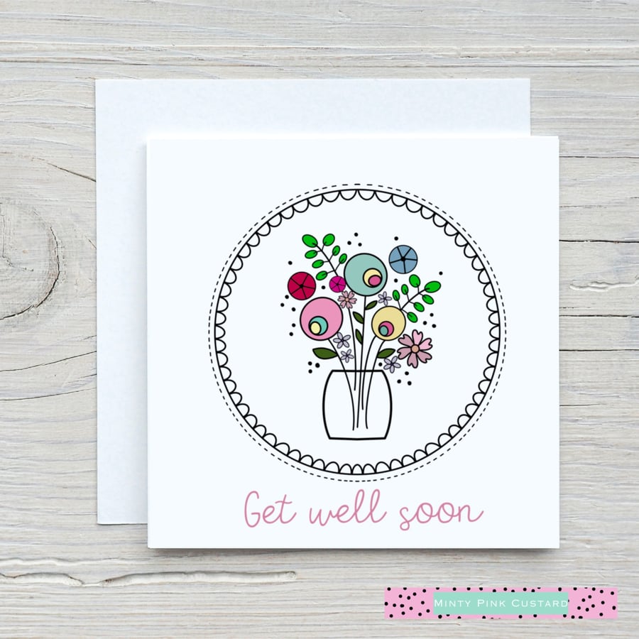 Get Well Soon Floral Card