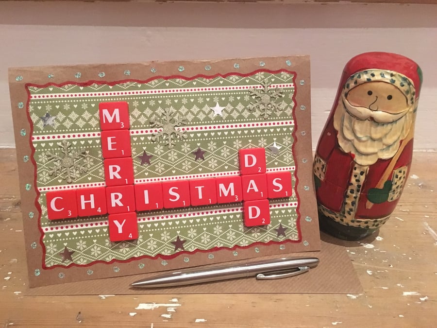 Personalised handmade Letterart Christmas cards