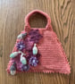 Orange crochet handbag, with an autumnal theme and theme 