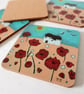 Poppy Coasters Cottage Countryside Painting Floral Art Print  - Image 3