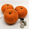 Felted wool fruit pincushion: Orange