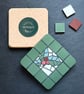Festive Coaster Set - Two Mosaic Holly Coasters - Image 4