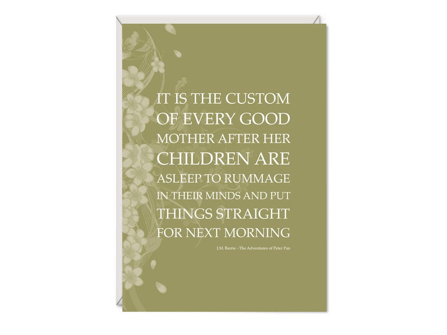 Peter Pan Greetings Card - J M Barrie - Birthday Card for Mum