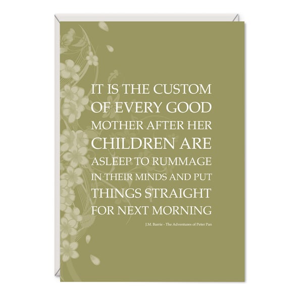 Peter Pan Greetings Card - J M Barrie - Birthday Card for Mum