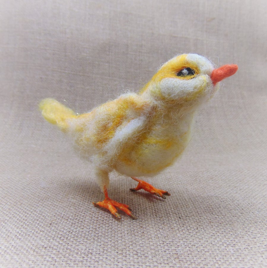 Felted Baby Bird, Easter Chick, Needle Felted Chick, Poseable Chick, Cute Bird