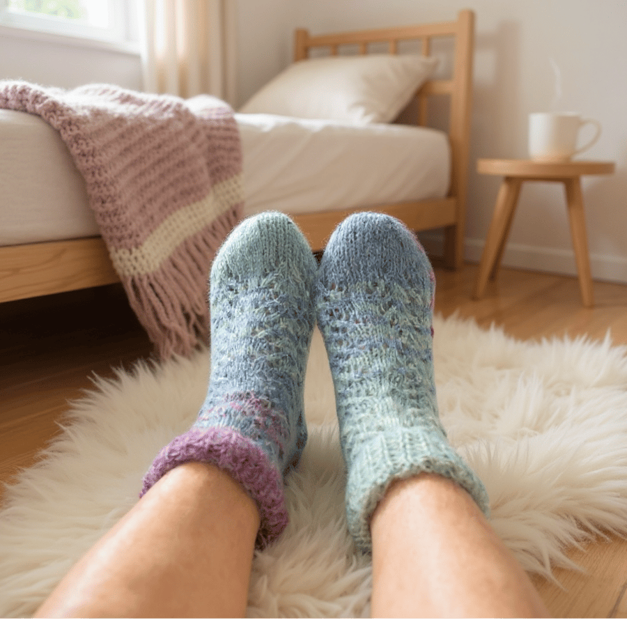 Lace Bed socks knitting pattern