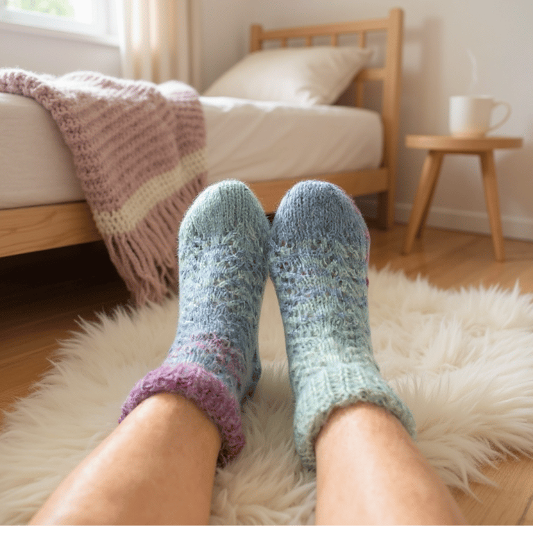 Lace Bed socks knitting pattern