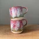 Handmade ceramic mug, pink stoneware cup, 300ml mug