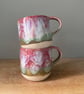 Handmade ceramic mug, pink stoneware cup, 300ml mug