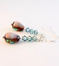 Glass Teardrop Earrings With Swarovski Crystals - Handmade In devon - Image 3