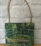 Hand-made wooden wall plaque. Claude Monet's Water-Lily Pond. 
