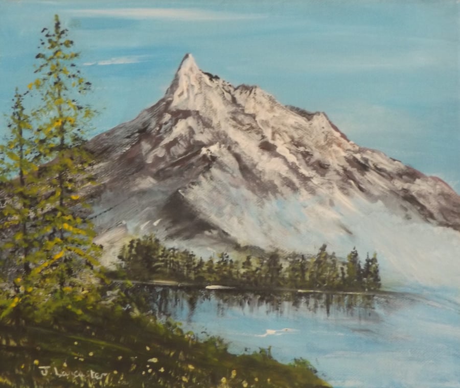 Original acrylic paintingt titled Lake view