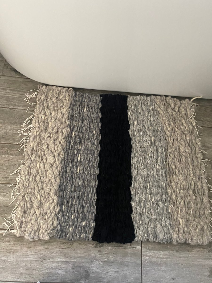 Grey and black shower or bath mat rug