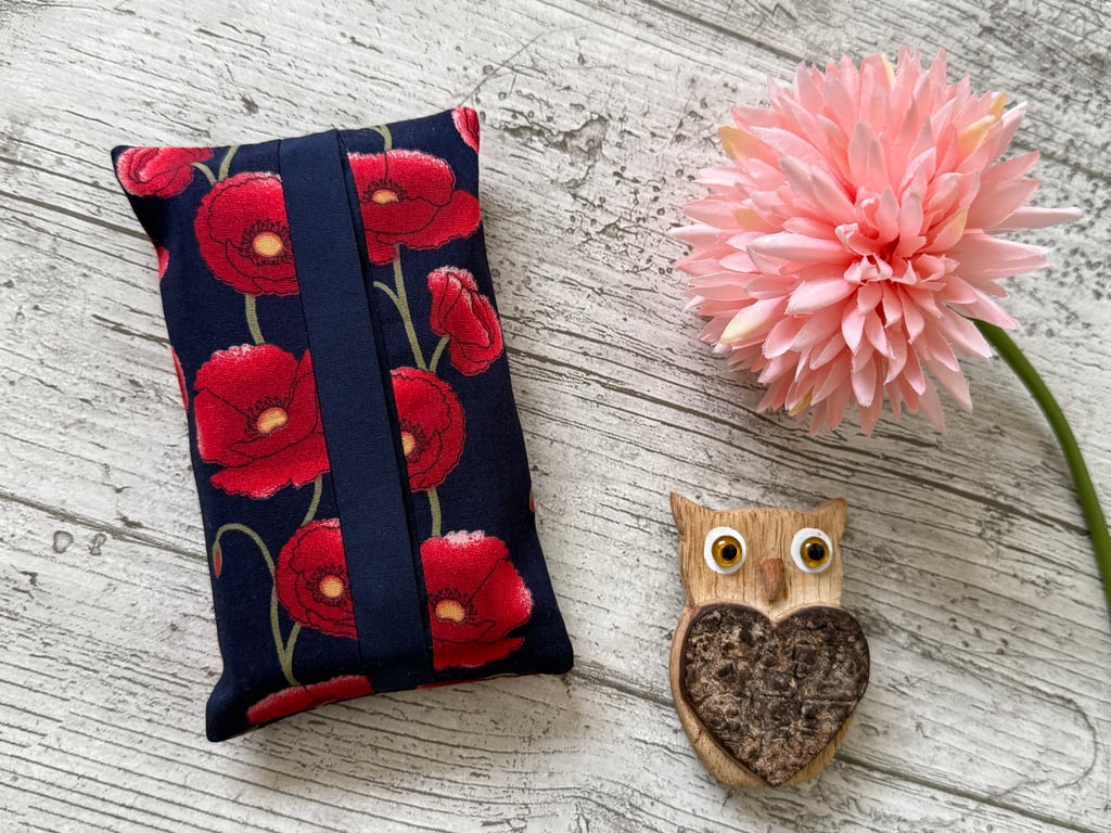 Fabric Pocket Tissue Holder - Travel Tissue Case - Reusable Tissue Pouch for Bag