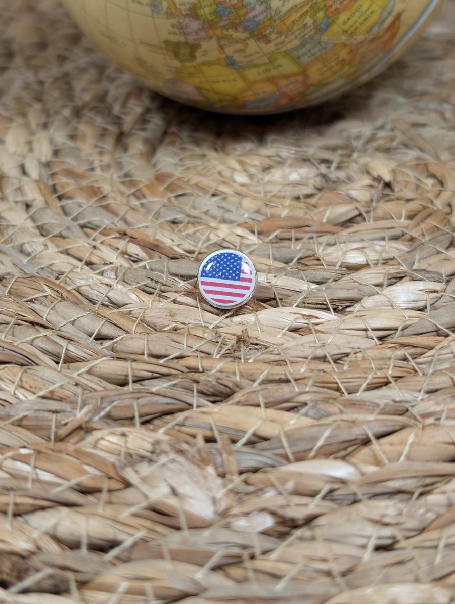 USA Flag Map Pin – American Travel Map Push Pin for Wooden Maps, United States