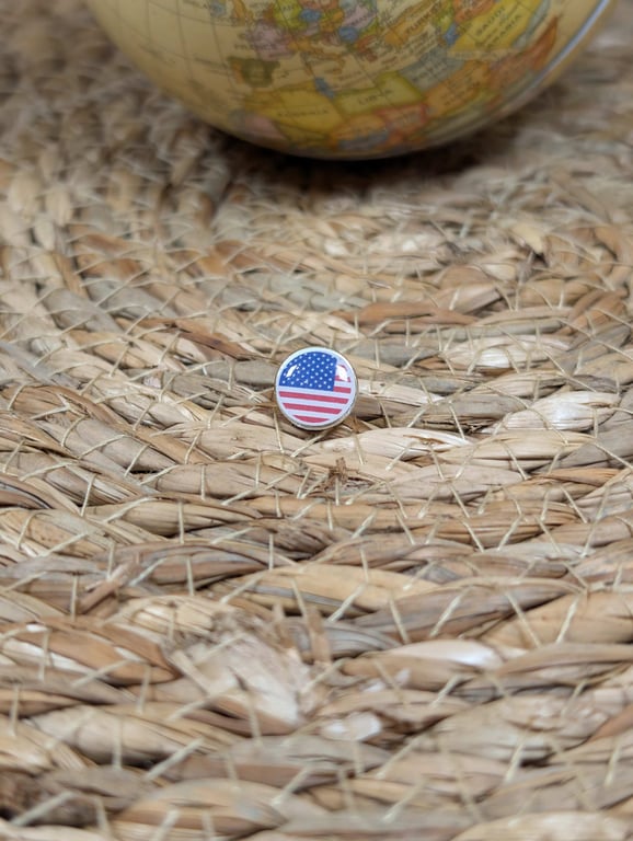 USA Flag Map Pin – American Travel Map Push Pin for Wooden Maps, United States