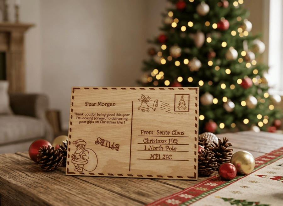 Image of Letter from Santa, Personalised Wood Gift