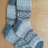 Socks, hand knitted, LARGE, adult size 9-11