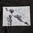 Zentangle Art Print - A4 Unframed Abstract Art - Daydreaming