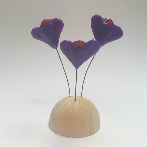 Fused Glass Flowers (Crocus) - Handmade Fused Glass Sculpture
