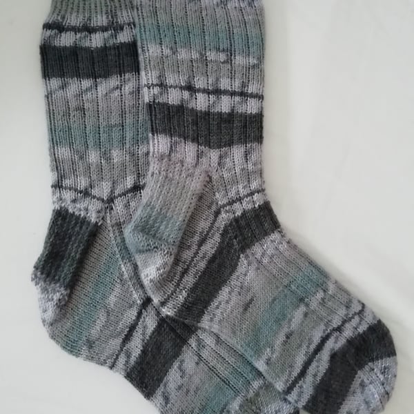 Hand knitted socks, LARGE, size 9-11