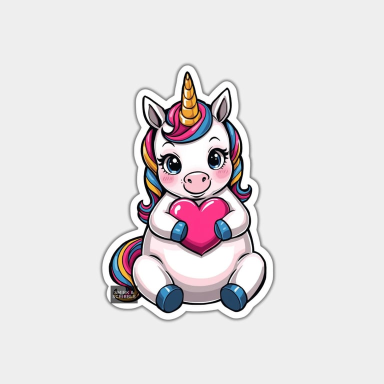 Funny Vinyl Sticker For Adults - Cute Unicorn