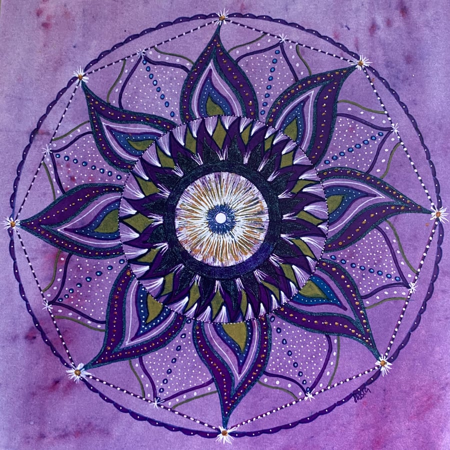 Mandala Violet Flame Print A4