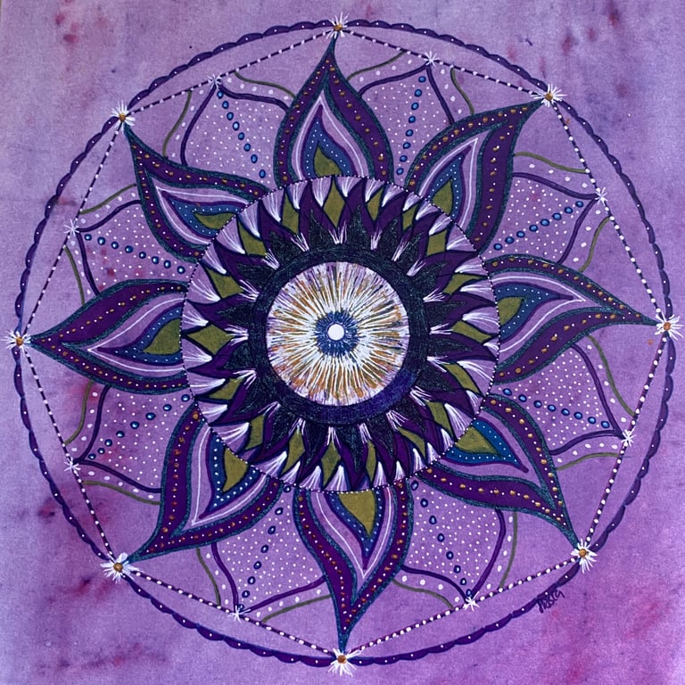 Mandala Violet Flame Print A4