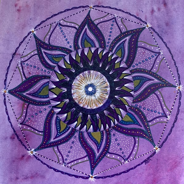 Mandala Violet Flame Print A4