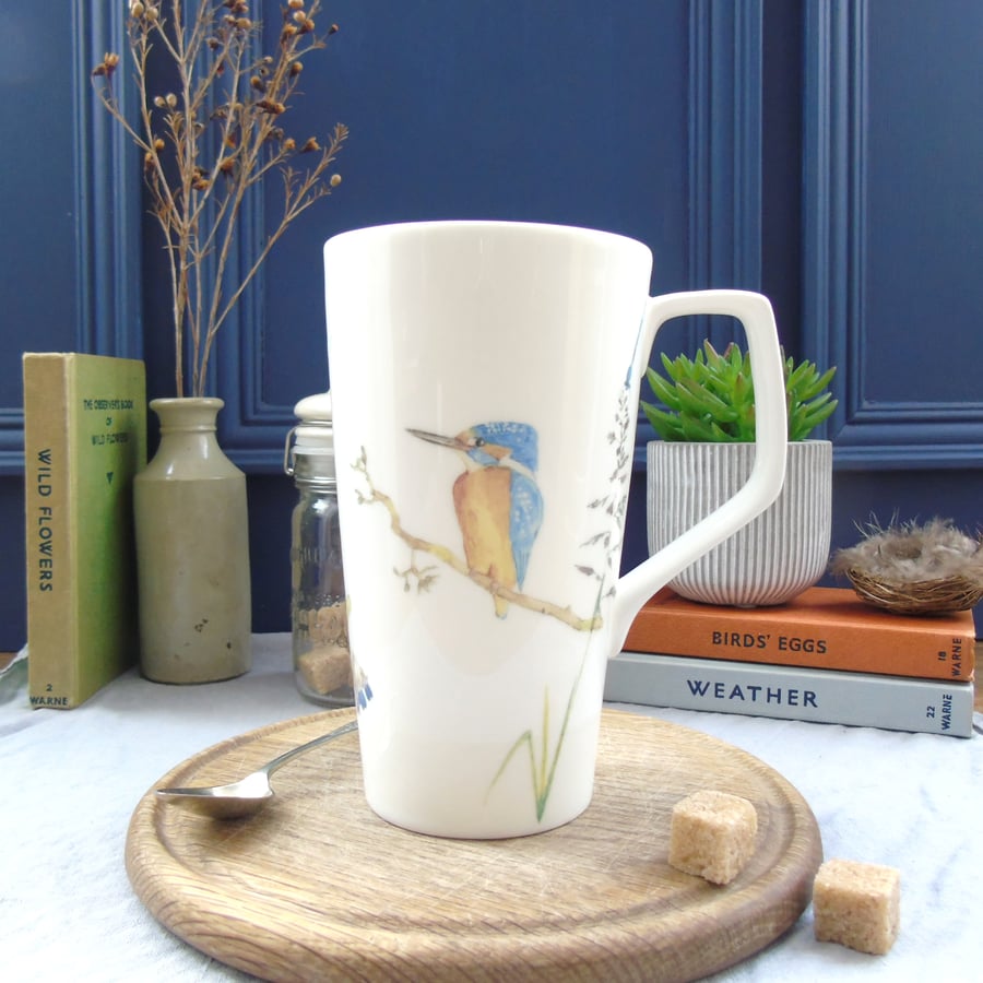 Kingfisher Bone china Tall Latte Mug 