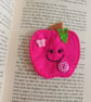 Pink apple themed bookmark (A)