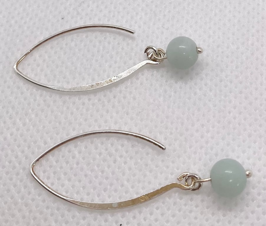 Semi-precious Amazonite  Green Earrings 